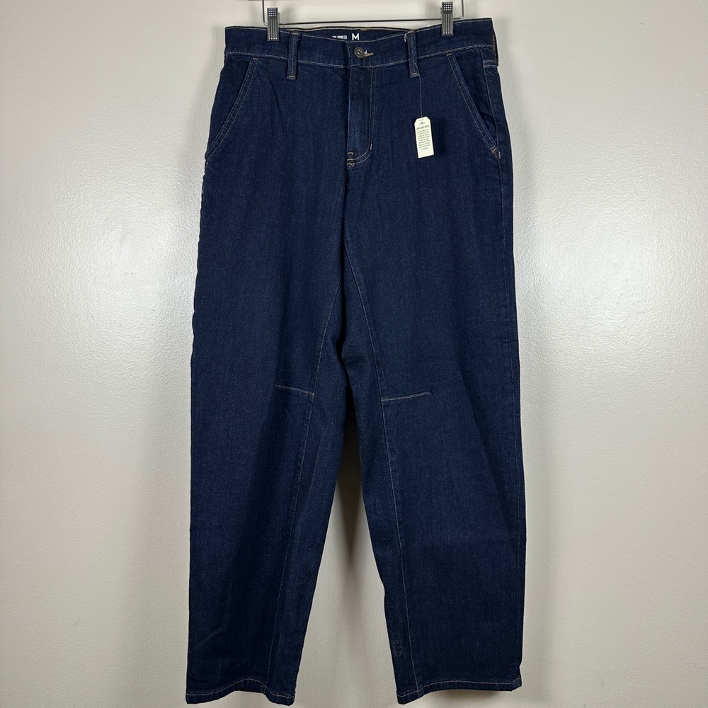 Mutual Weave Womens 30 Tall The Bowleg Jeans Raw Rinse Dark Wash Tapered Fit NEW